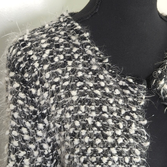 Metric NY Metallic Popcorn & Eyelash Knit Open Cardigan Size M - Picture 3 of 11
